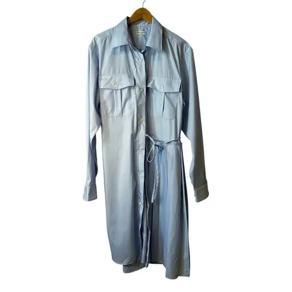New Dries Van Noten Women´s Asymmetric Wrap Shirt Dress Size FR44